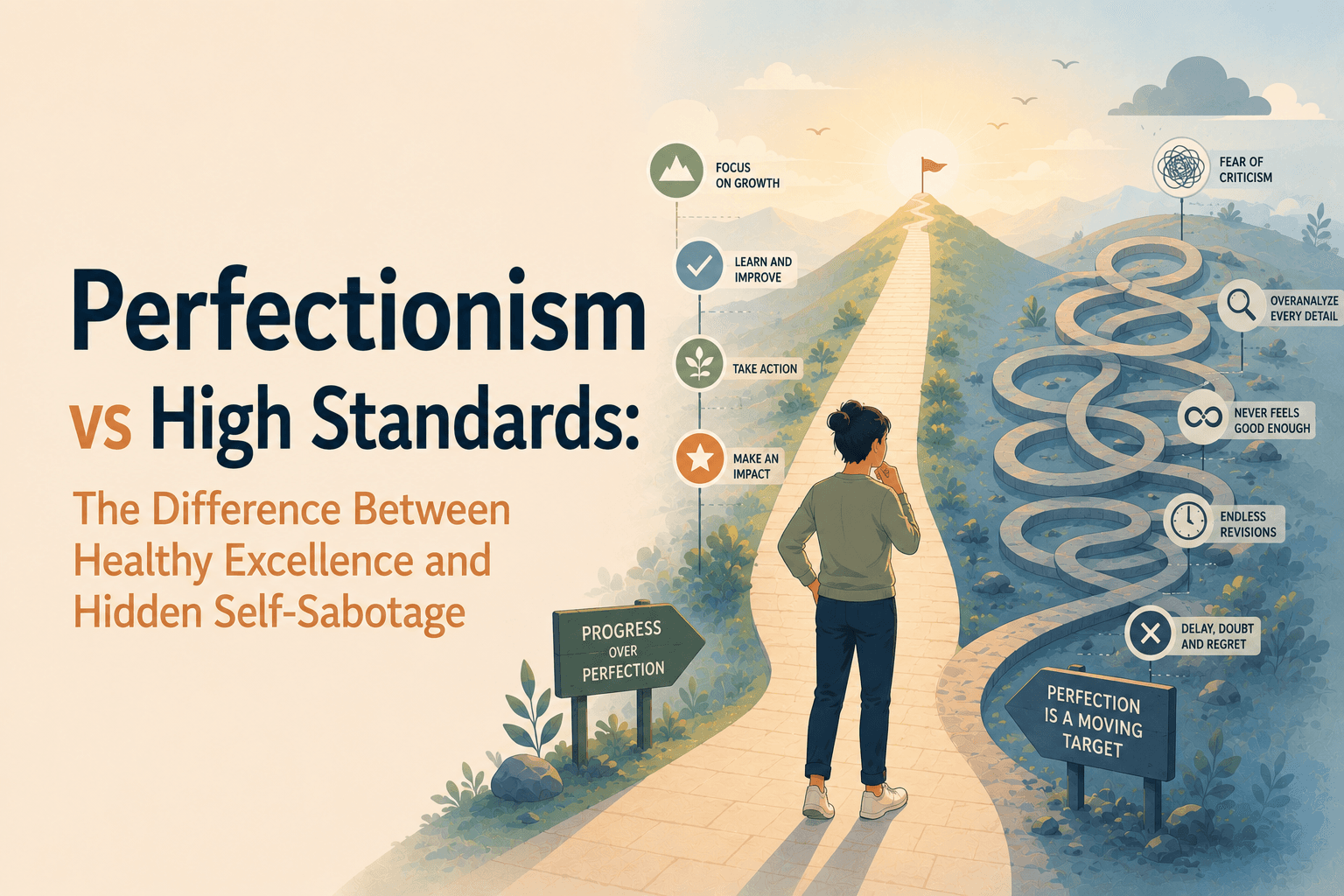 Perfectionism vs High Standards: The Difference Between Healthy Excellence and Hidden Self-Sabotage
